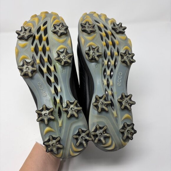 ECCO Golf Shoes Womens 37 Snoopy Prints Black YAK Leather - Picture 9 of 12